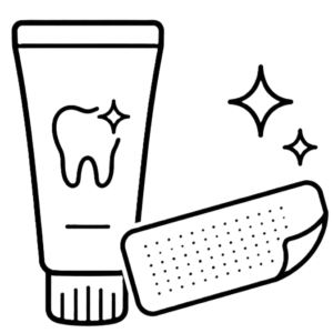 strips-and-toothpaste - Dr. Spandanas Dentistry - Dr. Spandanas Dentistry Toothpaste tube and an open toothpaste cap with a sparkling symbol, suggesting dental cleaning.